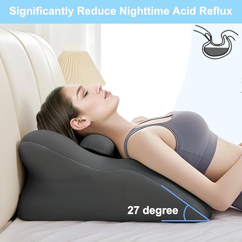 Wedge Pillow For Acid Reflux Relief,Bed Wedge Pillow for Sleeping - color: Black