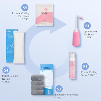 UHdod Postpartum Recovery Essentials Kit for New Mom Labor Delivery - size: 12 Count (Pack of 1)