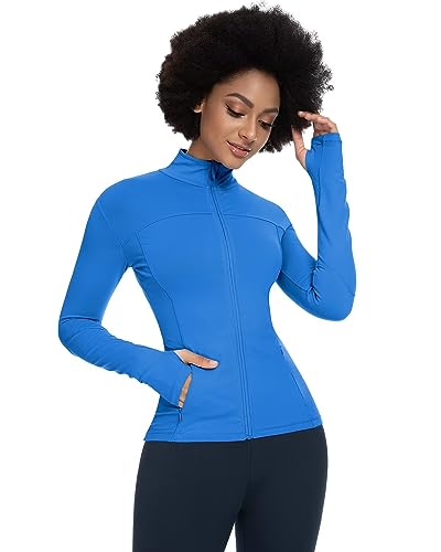 Queenie Ke Womens Running Jackets with Zipper Pockets - color: Dream Blue, size: X-Small