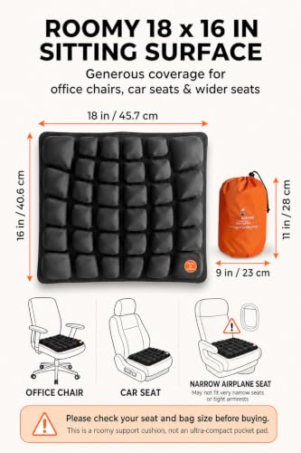 Portable Inflatable Seat Cushion for Airplane Travel and Car