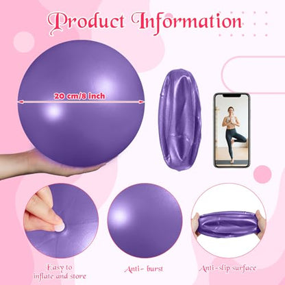 Sotiff 20 Pcs Small Pilates Ball Bulk 9 Inch Mini Yoga Ball - color: Blue,Purple