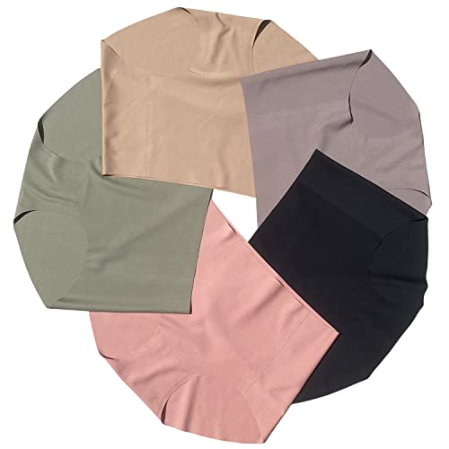 5-Pack Women’s Seamless Pregnancy & Postpartum Underwear, Comfortable Mid-High Waist No-Show Panties - color: Fall