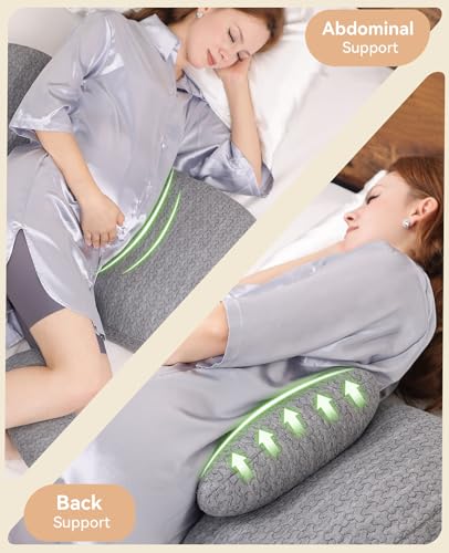 Pregnancy Pillows Breathable Material, Pregnancy Pillow for Sleeping Portable, Compact Maternity Support for Belly, Back & HIPS,Pregnancy Pillows for Sleeping,Comfortable