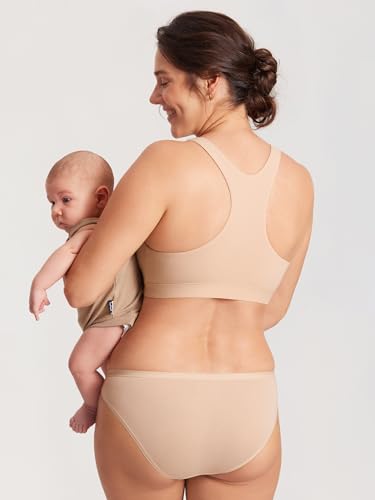 MOMANDA Crossover Nursing Bras for Breastfeeding - color: Wheat Beige, size: X-Large