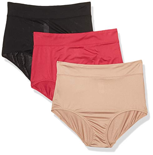 Warner's womens Blissful Benefits Breathable Moisture-wicking Microfiber Brief Rs4963w - color: Black/Toasted Almond/Vivacious, size: Medium