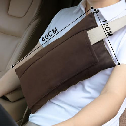 Post Surgery SeatBelt Pillow for Pregnancy Mastectomy Hysterectomy Recovery - color: Chocolate