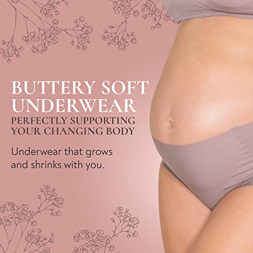5-Pack Women’s Seamless Pregnancy & Postpartum Underwear, Comfortable Mid-High Waist No-Show Panties - color: Summer