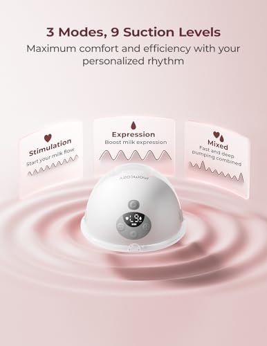 Momcozy M5 Smart APP Controlled Wearable Breast Pump, 2-Pack Quill Gray - size: M5-G2