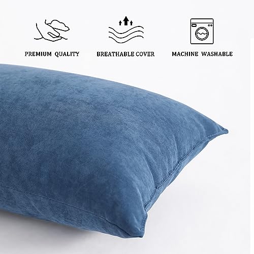 BEDSUM Plush Toddler Pillows, 13 x 18, Microfiber, 2 Pack, Denim Blue - color: Denim Blue, size: 13x18 inches