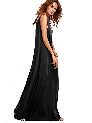 Verdusa Women's Casual Sleeveless Deep V Neck Summer Beach Maxi Long Dress - size: XX-Large
