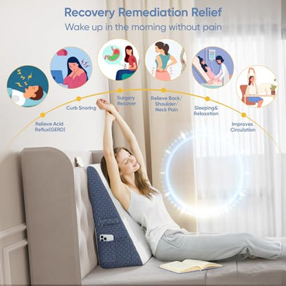 Welzona Wedge Pillow for Sleep Apnea, 10inch Bed Wedge - size: 22*24*10in
