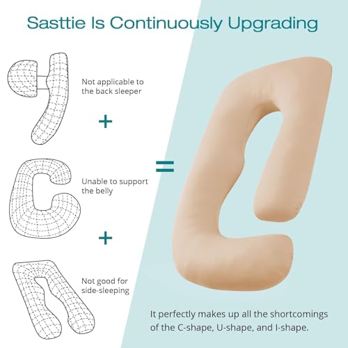 Cooling Pregnancy Pillows for Sleeping, 57'' Full Body Pillow, Beige - color: Beige, size: 57 Inch