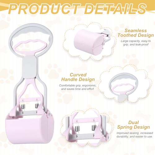 Poop Scooper 11" Long Handle No Touch Dog Poop Scooper Grabber - color: Lavender Purple