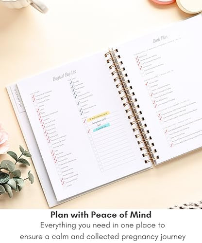 Lamare Pregnancy Journal for First Time Moms 2026 – Pregnancy Scarpbook - color: White