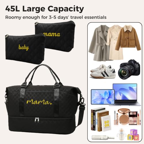 Large Maternity Hospital Bag, Black - color: Black