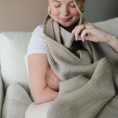 snuggle me Organic Muslin Nursing Cover Up For Baby Breastfeeding - Birch - color: Birch