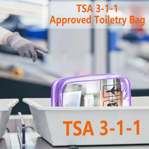 Clear Makeup Bags Toiletry bags Quart Size Travel Bag,6 Packs - color: 6Color-6pc