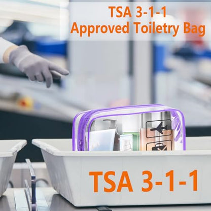 Clear Makeup Bags Toiletry bags Quart Size Travel Bag,6 Packs - color: 6Color-6pc
