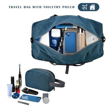 Felipe Varela Foldable Duffle Bag for Travel Weekend Overnight Gym Camping - color: E Green, size: 40L