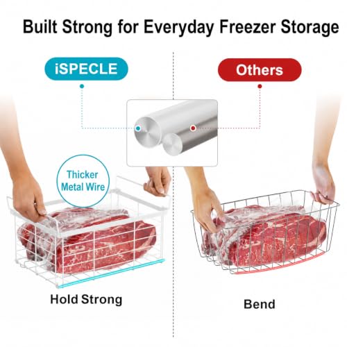 iSPECLE Deep Freezer Organizer Bins - For Most 10-20 cu. ft. Chest Freezer - style: Large-3 Pack White