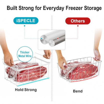 iSPECLE Deep Freezer Organizer Bins - For Most 10-20 cu. ft. Chest Freezer - style: Large-3 Pack White