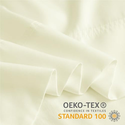 BEDELITE Pillow Cases Standard Size 2Pcs, Rayon Derived from Bamboo, Cream - color: Cream, size: 2 Pack Standard（20"X 26"）