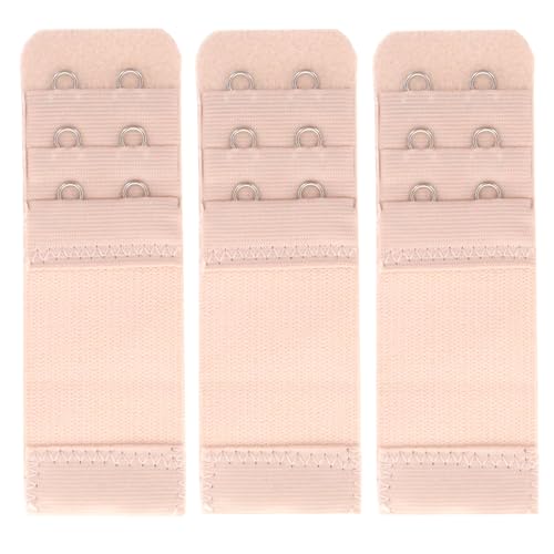 SAMGU Women's Bra Extenders 2 Hook / 3 Hook Comfortable Stretchy Bra Extension Strap - color: Beige, 2 Hook Bra Extenders 1/2 Inch Spacing