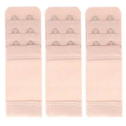 SAMGU Women's Bra Extenders 2 Hook / 3 Hook Comfortable Stretchy Bra Extension Strap - color: Beige, 2 Hook Bra Extenders 1/2 Inch Spacing