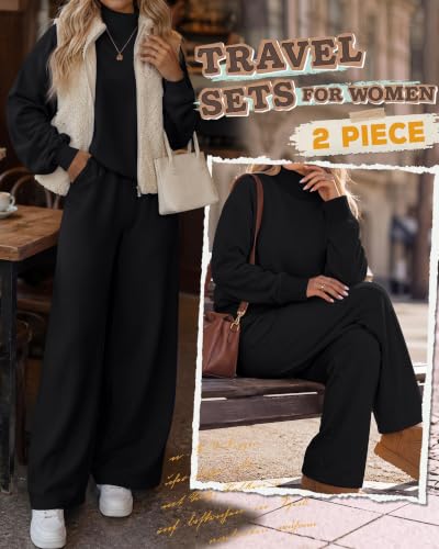 Neer Women's 2 Piece Set Sweatsuits Lounge Outfits Set - color: Black, size: X-Small