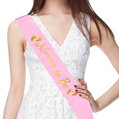 Mommy to Be Sash, Pink Baby Shower Sashes - color: Pink