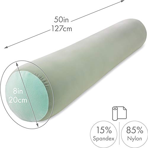 Microbead Body Pillow, Side Sleeping & Pregnancy, 48x8 in, Cadet Grey - color: Cadet Grey, size: Pillow & Cover