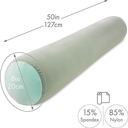 Microbead Body Pillow, Side Sleeping & Pregnancy, 48x8 in, Cadet Grey - color: Cadet Grey, size: Pillow & Cover