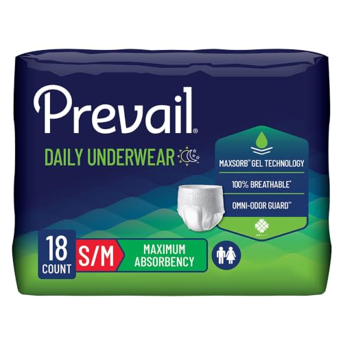 Prevail Daily Unisex Underwear Maximum Incontinence, Small, 18 ct - size: Small/Medium (18 Count)