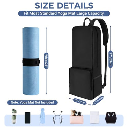 COOLBEBE Yoga Bag for Women with Side Mesh Pockets & Wet Dry Compartment - color: Black