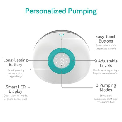 Nanobebe Wearable Breast Pump Hands Free Wireless Electric Breast Pump Smart App Controlled Pump Quiet Portable Multiple Modes, 1-Pack - size: 1 Pack