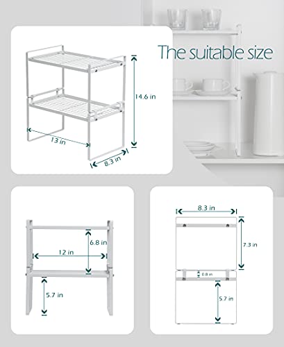 Shantton Cabinet Shelf Organizer, Pantry Shelf Rack, White 13x8.3x7.3 - color: White, size: L13" W8.3" H7.3"