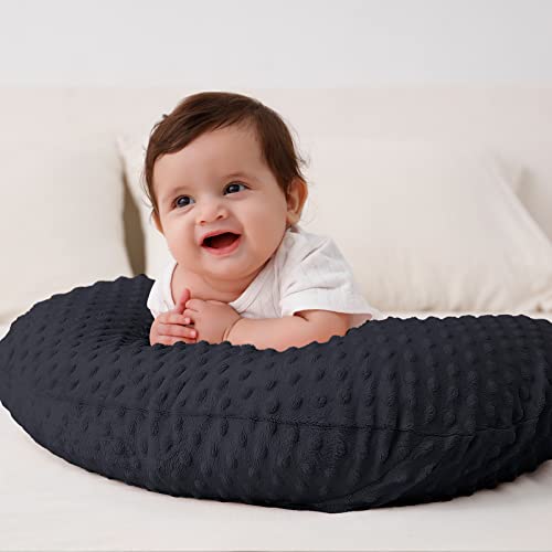 Nursing Pillow and Body Positioner with Premium Slipcover - color: Black