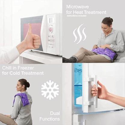 Hot Pockets Microwaveable Hot & Cold Heating Pad 3 Pockets Style for Neck, Shoulder, Elbow, Knee, Stomach & Lower Back – Reusable & Washable for Comfort & Relaxation - Spring Flowers - style: Spring Flowers