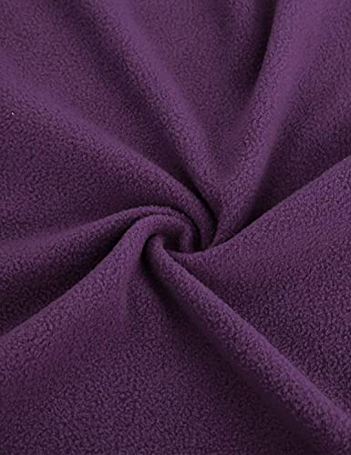 Hibelle Women's Outdoor Full-Zip Thermal Fleece Jacket with Pockets - color: 210-purple, size: Medium