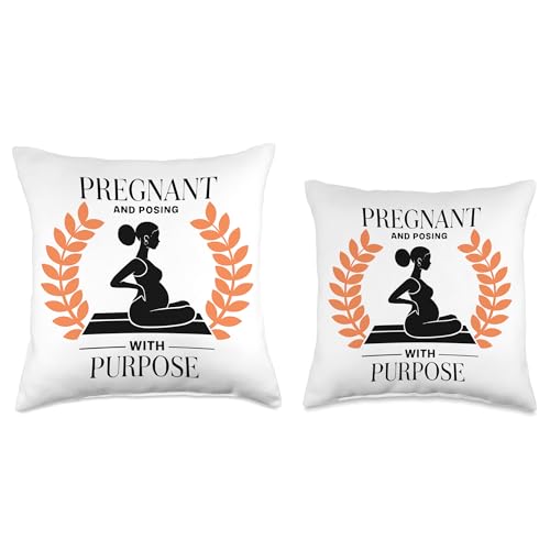 Prenatal Yoga Namaste Meditation Maternity Workout Pregnancy Throw Pillow - size: 16x16