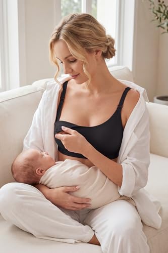OUGES Cotton 2 Pack Nursing Bras Breastfeeding Seamless Maternity Sleep Bra - color: Black/Nude, size: X-Large