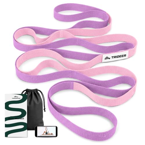 Trideer Stretching Strap with Loops for Physical Therapy,Non-Elastic - color: Macaron