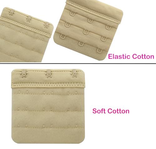 Women Bra Extenders 2 Hook/3 Hook/4 Hook Soft Bra Strap Extension - color: Bra Extender 3 Hook Beige 3pcs