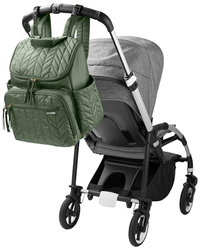 Skip Hop Diaper Bag Backpack: Forma, Multi-Function Baby Travel Bag with Changing Pad & Stroller Attachment, Sage (Pack of 3) - color: Salvia