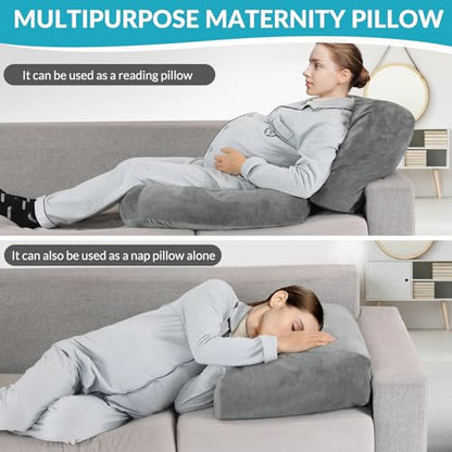 Pregnancy Pillow for Stomach Sleepers, Pregnancy Massage Pillow - color: Grey