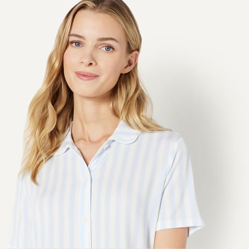 Amazon Essentials x Sofia Grainge Mommy and Me Short Sleeve Pajama Set - color: Pale Blue Bold Stripe, size: XX-Large
