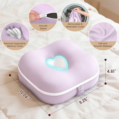Small Knee Pillow for Side Sleepers, Memory Foam Leg Pillow,Pink - color: Pink