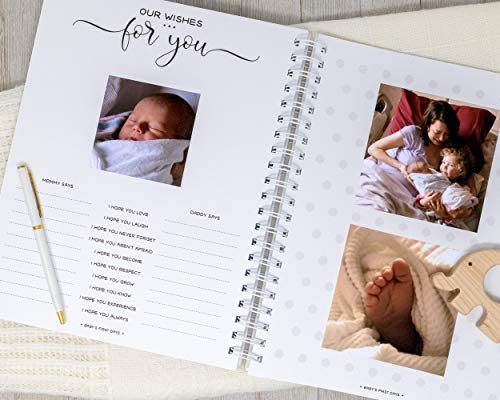 Personalized Pregnancy Journal - Hardcover Pregnancy Memory Book Customized with Baby’s Name, Nickname or Phrase - Prompted Journal for New Moms (Ivory Dots) - style: Ivory Dots