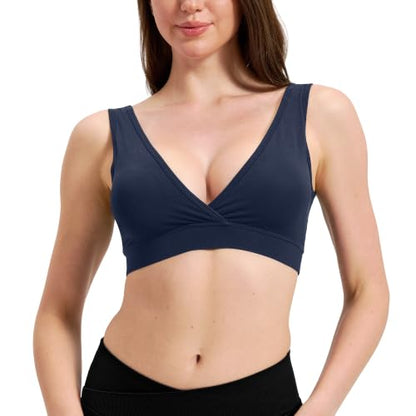 netdraw Padded Bamboo Viscose Nursing Sleep Bra - color: Ocean Blue, size: X-Large