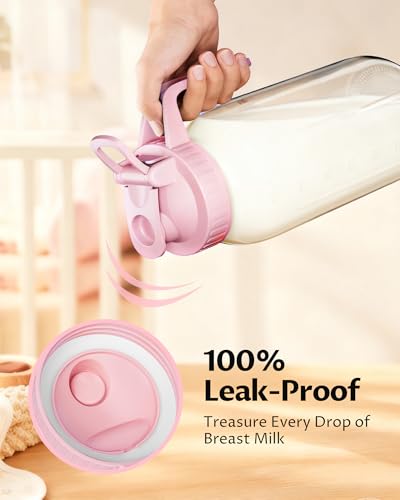 64oz Mason Jar Pitcher, 2quart Glass Breast Milk Pitcher with Lid - color: Pink, size: 64 Ounces